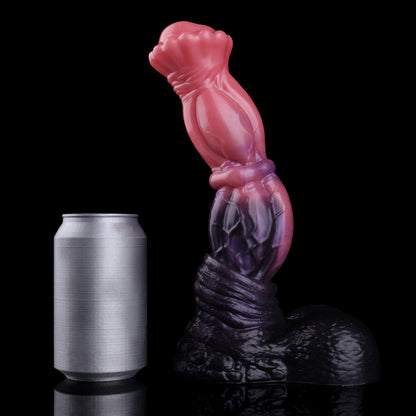 Dildo pour cheval à double versement Ember Flame : jouet étalon fantastique incurvé avec base à ventouse puissante