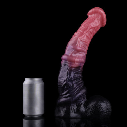 Midnight Bloom Equine Fantasy Dual-Density Platinum Silicone Horse Dildo with Hands-Free Suction Base