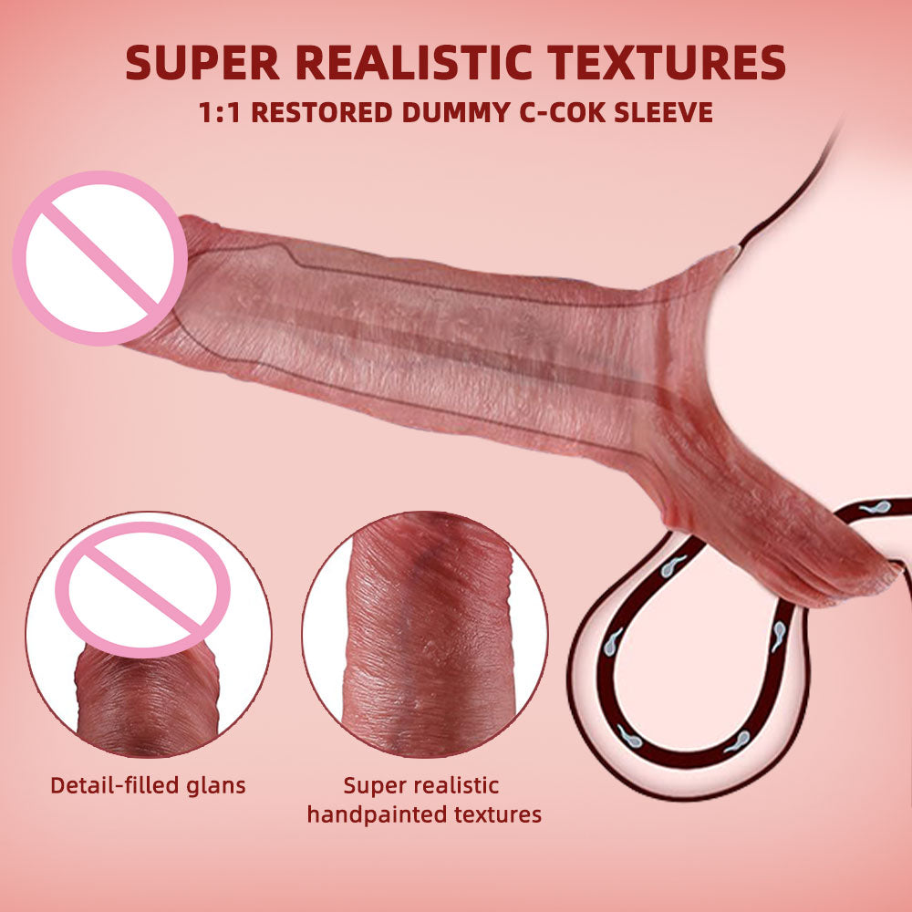 Manchon en silicone de qualité supérieure – Agrandisseur de pénis réaliste, anneau pénien, jouet sexuel masculin pour éjaculation