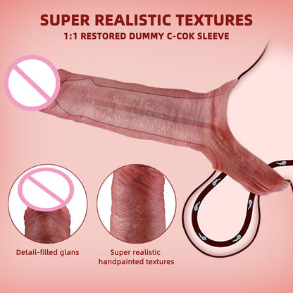 Manchon en silicone de qualité supérieure – Agrandisseur de pénis réaliste, anneau pénien, jouet sexuel masculin pour éjaculation