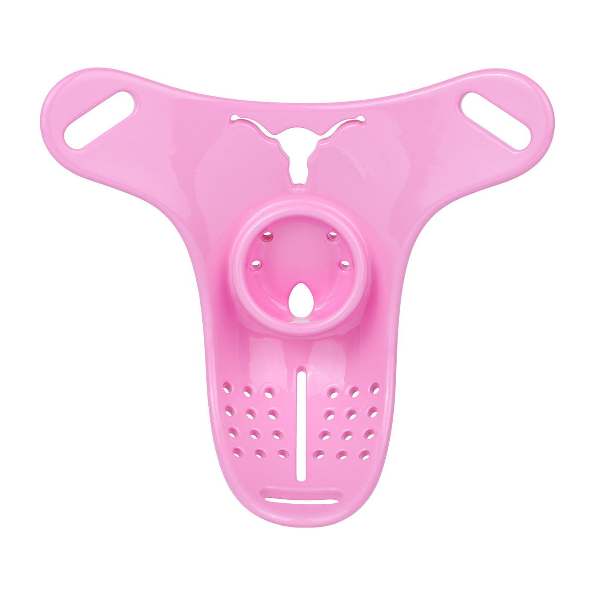 Pink Resin Female Chastity Belt with Stretch Band | Ventilated Orgasm Denial BDSM Toys