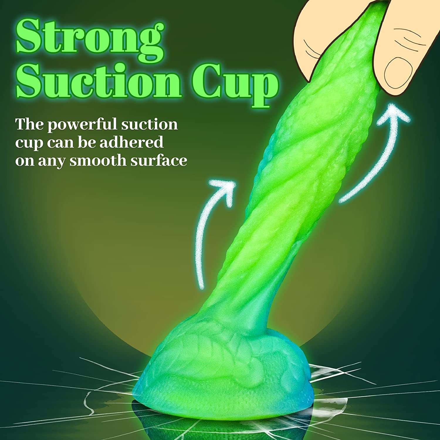Nightlight Monster Realistic Dildos Series- GLOWS-IN-THE-DARK Huge Dildos, Super Safe and Soft