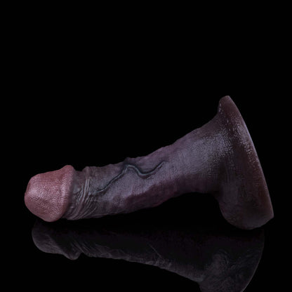Oversized Glans Black Dildo | Large Realistic Head, Deep Vein Shaft & Anatomical Detail — Dual-Layer Platinum Silicone in Deep Grape Purple for Intense G-Spot & Stretch Sensation