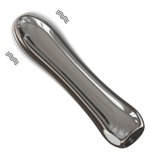 Metal Butt Plug Vibrating Magic Wand - Female Insertion Anal Masturbation Toy