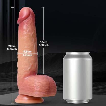 Gode ​​réaliste à ventouse pour éjaculation féminine – Pénis éjaculateur de 21,8 cm pour une masturbation féminine intense