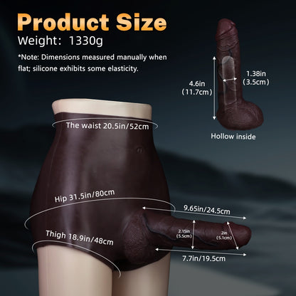 High-Waisted StrapOn Sheath Underwear for Men - Fitting Penis Enlargement Silicone Sex Toy