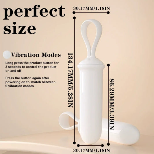 Pull-Ring Bullet Vibrator - Silicone Vaginal Insertion Toy for Female Masturbation