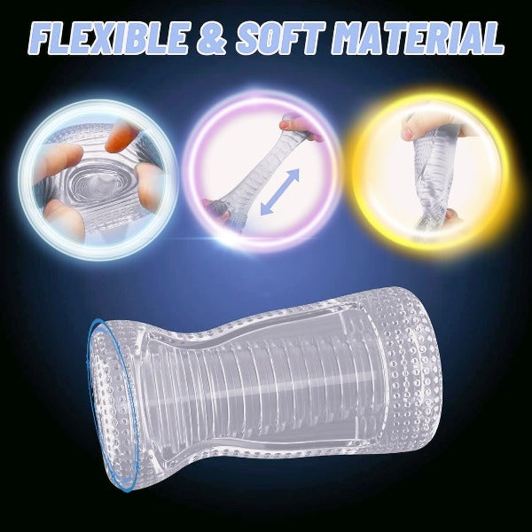 Jelly Silicone Pocket Pussy Masturbation Cup - Penis Sleeve Massage Male Masturbator