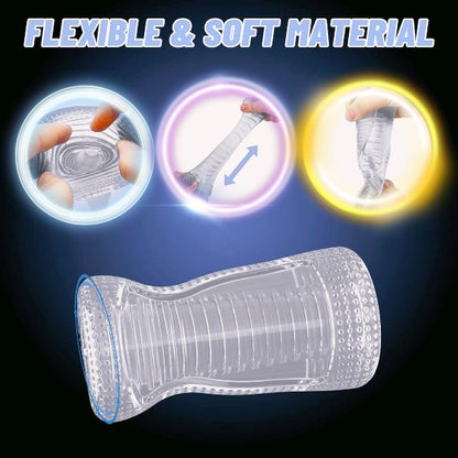 Jelly Silicone Pocket Pussy Masturbation Cup - Penis Sleeve Massage Male Masturbator
