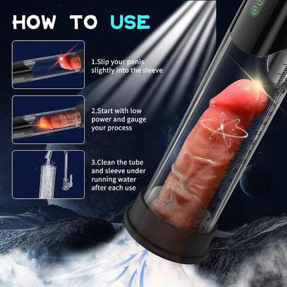 Masturbateur masculin automatique de pompe à pénis de vide - entraîneur puissant d'agrandissement de pénis de succion