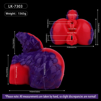 Dragon Lass Pocket Pussy | Fantasy Dual-Channel Butt Masturbator with Dragon Scale Texture — Platinum Silicone