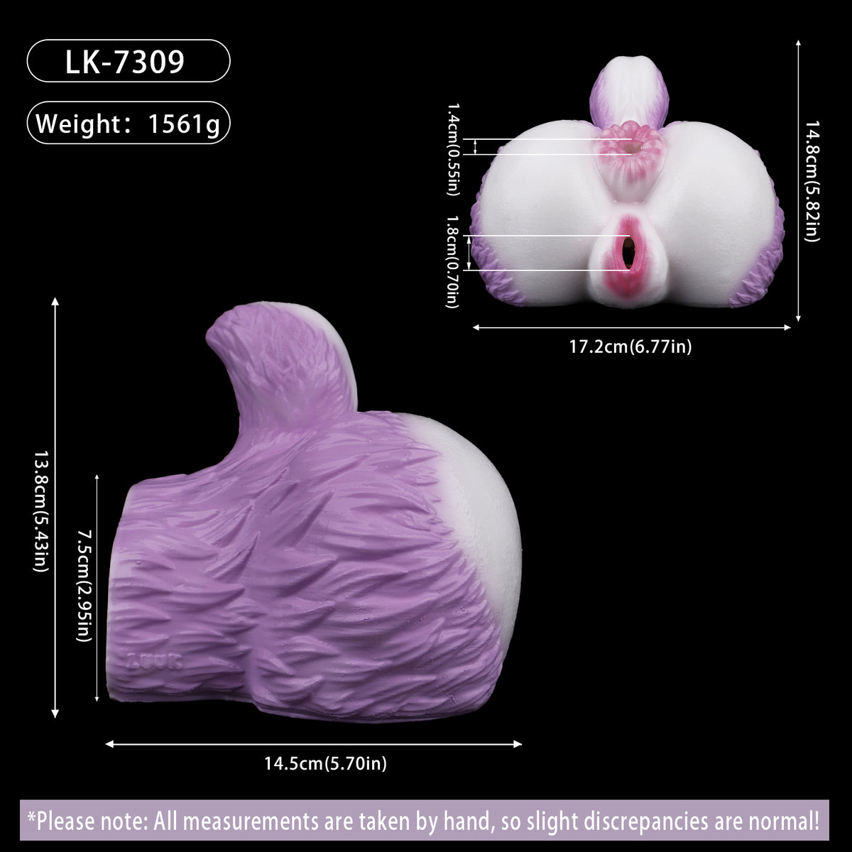Enchanting Purple Wolf Booty Sex Dolls – Dual-Channel Silicone Fantasy Toy for Cosplay & Solo Play