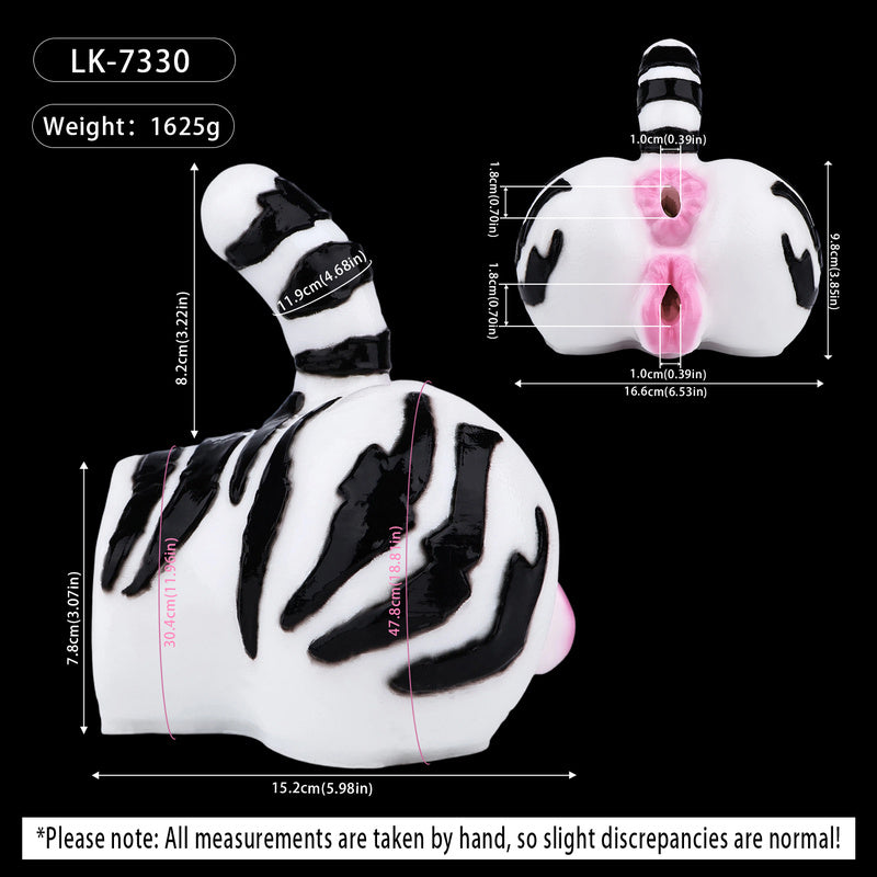 Wild White Tiger Sex Dolls – Dual-Channel Striped Booty Masturbator with Posable Tail