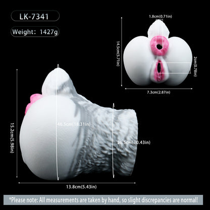 White Rabbit Pocket Pussy — Platinum Silicone Fantasy Bunny Masturbator with Dual-Channel Texture & Pink Accent Design