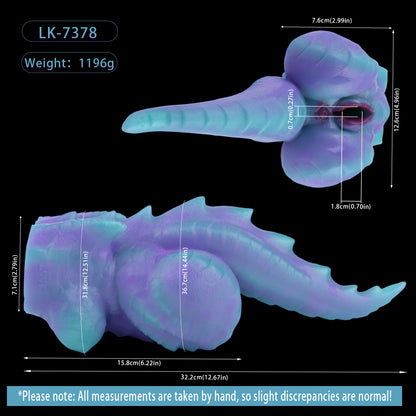 Dragon Torso Sex Dolls — Platinum Silicone Fantasy Dragon Body with Scale Texture, Spiked Tail & Dark Red Accent
