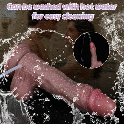 Doppellagiger Saugdildo mit Spritzfunktion – Realistisches Hautgleiten für Solo- oder Partnerspiele