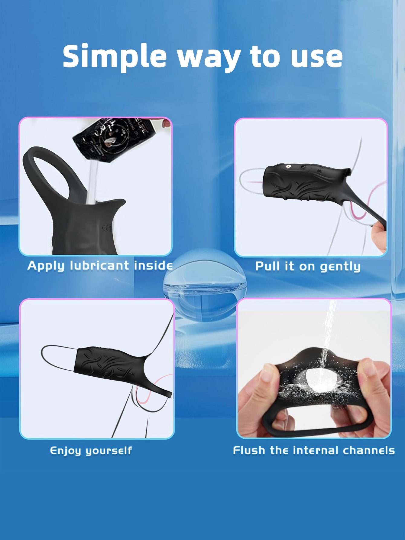 Vibrating Penis Sleeve Sheath - Silicone Cock Extender Delay Ejaculati Domlust Vibrating Penis Sleeve Sheath - Silicone Cock Extender Delay Ejaculati Domlust