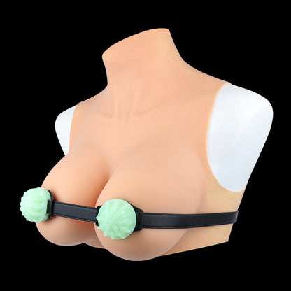 Cactus Glow Spike Chest Harness — Body-Safe BDSM Toys with Luminous Silicone Orbs & Leather Strap