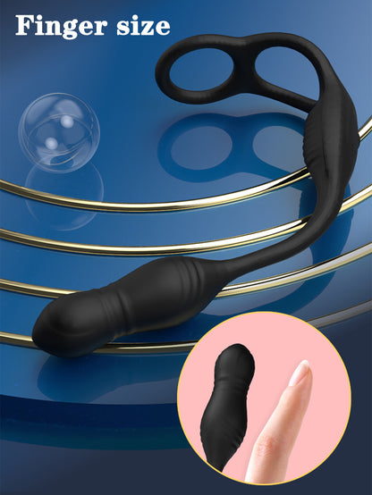 Vibrierender Penisring, stoßender Analdildo – Fernbedienung für Vagina und Analstreichler, Sexspielzeug für Paare