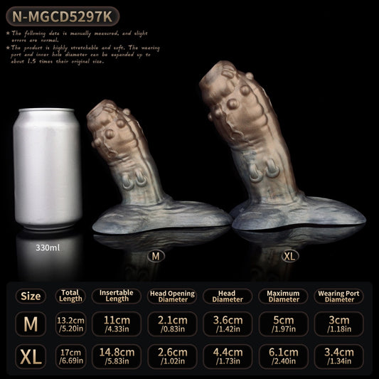 Kit premium de manchon pénien portable et harnais en cuir – Extenseur pénien réaliste en silicone pour augmenter la circonférence, la longueur et l'endurance