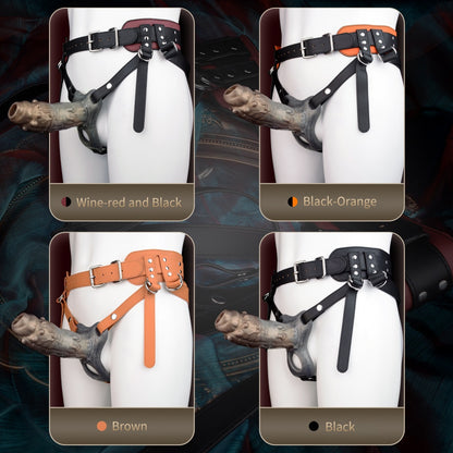 Kit premium de manchon pénien portable et harnais en cuir – Extenseur pénien réaliste en silicone pour augmenter la circonférence, la longueur et l'endurance