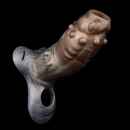 Kit premium de manchon pénien portable et harnais en cuir – Extenseur pénien réaliste en silicone pour augmenter la circonférence, la longueur et l'endurance