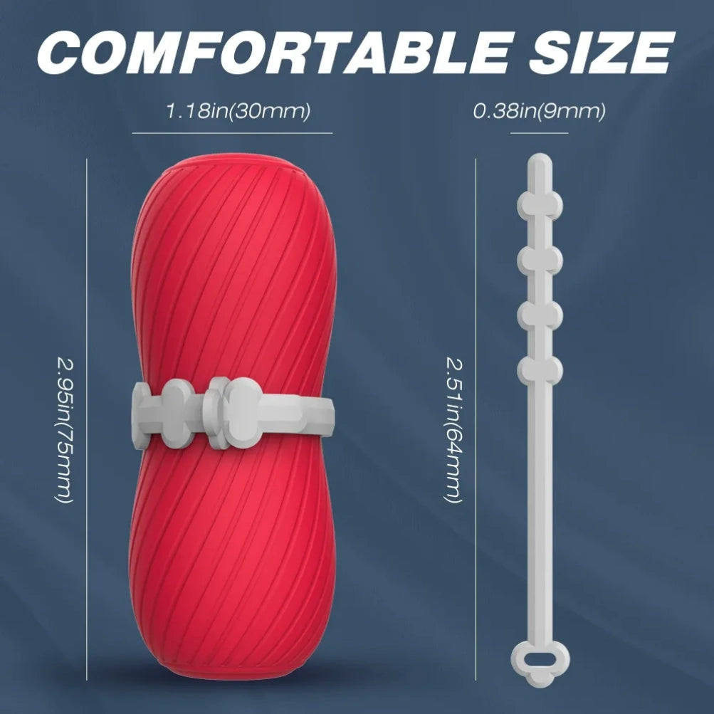 Fantasy Dual-Port Silicone Masturbation Cup - Adjustable Wideband Penis Massage Toy