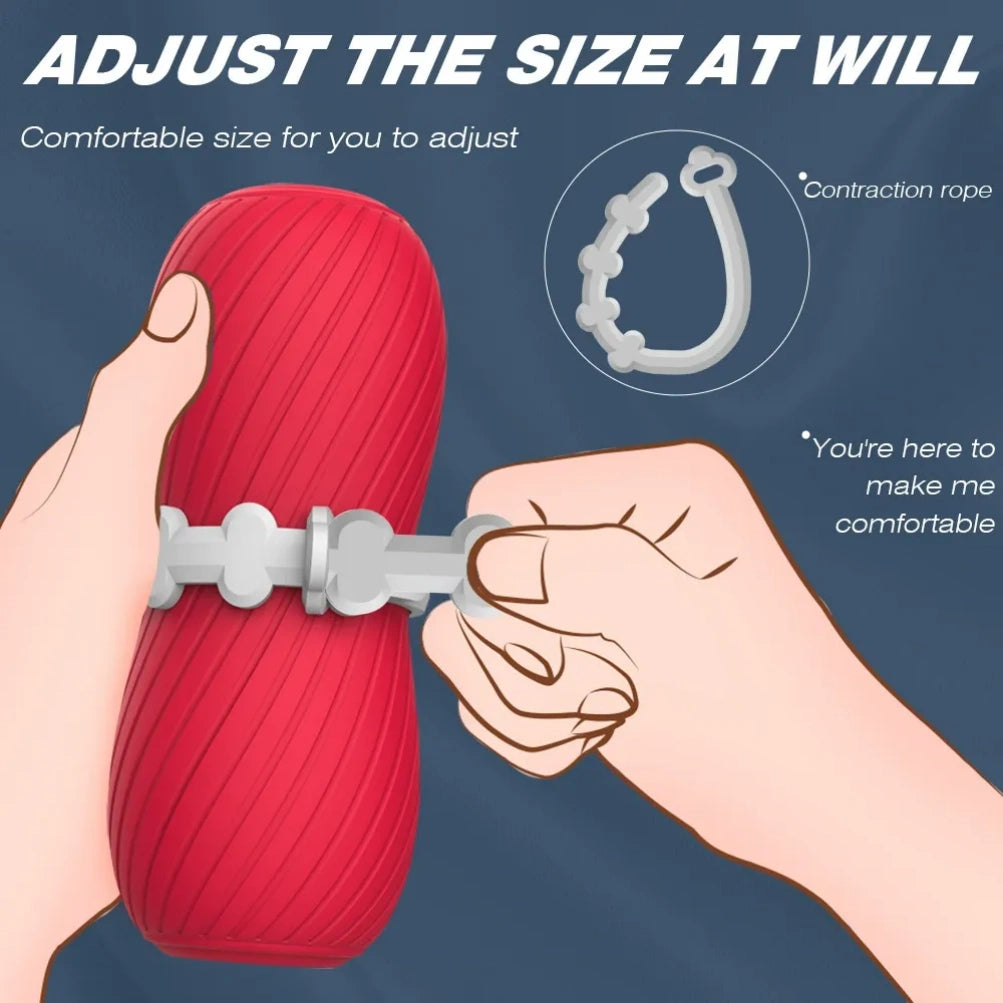 Fantasy Dual-Port Silicone Masturbation Cup - Adjustable Wideband Penis Massage Toy