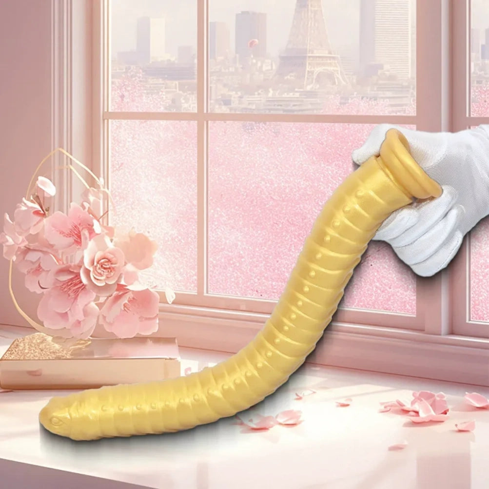 Extra Long Tentacle Fantasy Butt Plug Dildo – Snake-Head Spiral Stimulating Female Masturbation Toy