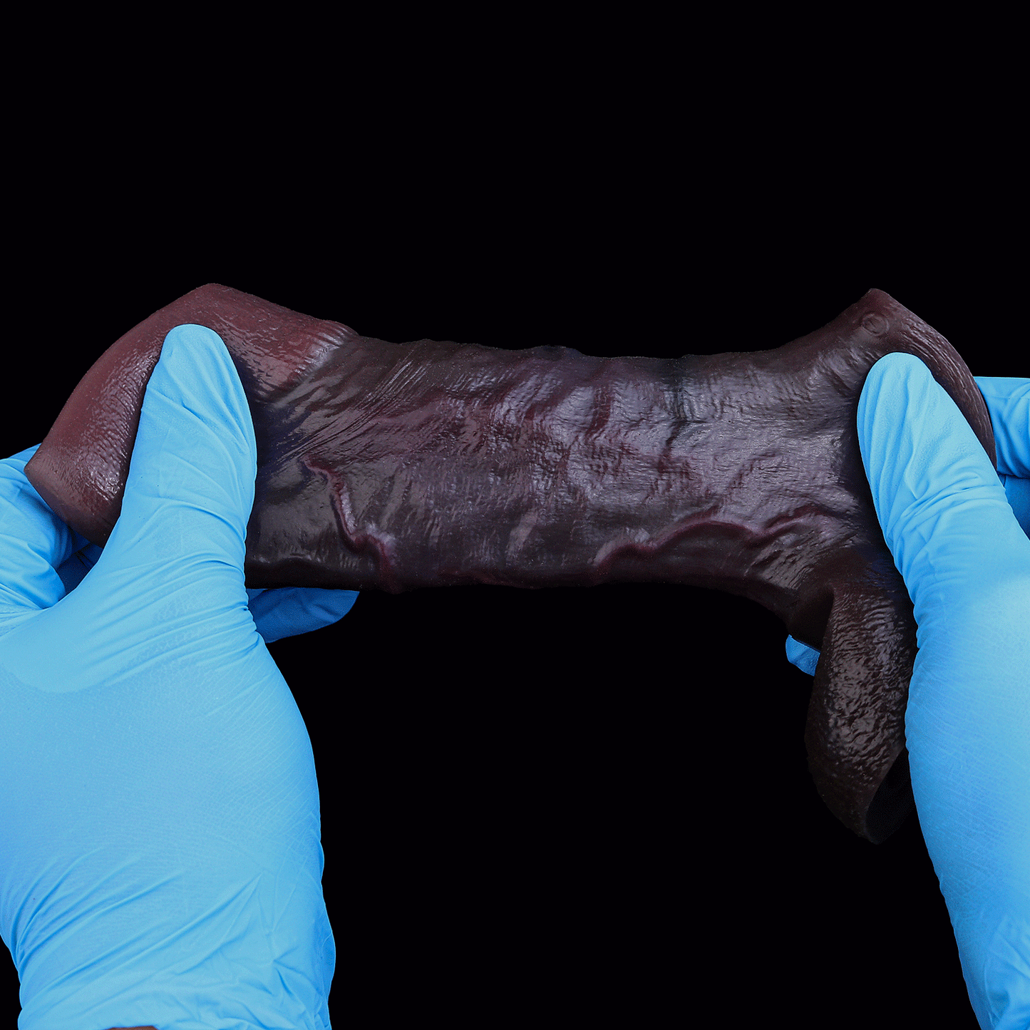 Black-Brown Silicone Realistic Penis Sleeve - Testicle-Restraint and Ejaculation Delay Ring for Extended Erection