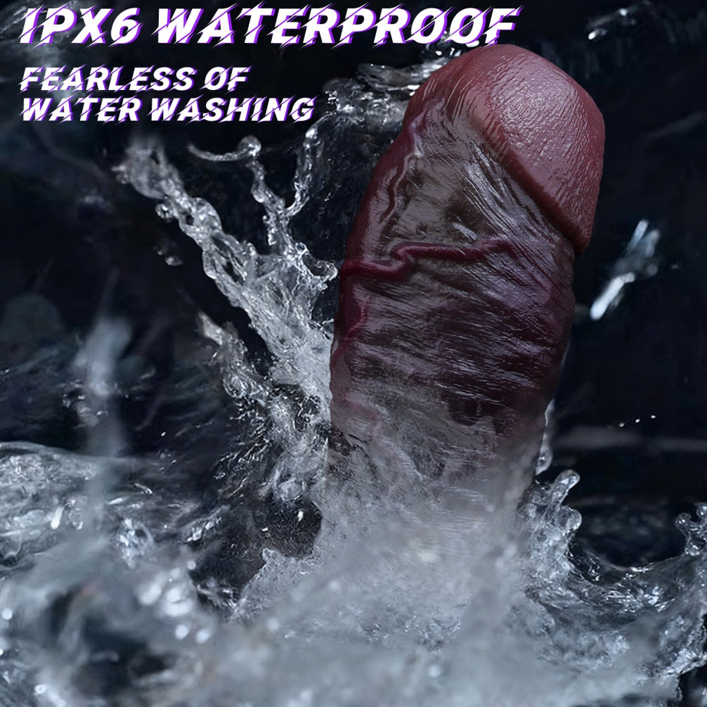 Black-Brown Silicone Realistic Penis Sleeve - Testicle-Restraint and Ejaculation Delay Ring for Extended Erection