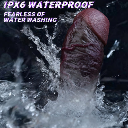 Black-Brown Silicone Realistic Penis Sleeve - Testicle-Restraint and Ejaculation Delay Ring for Extended Erection