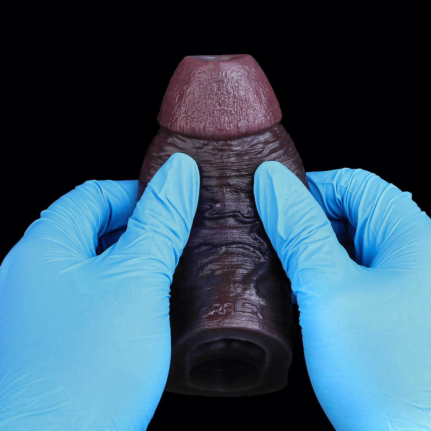 Black-Brown Silicone Realistic Penis Sleeve - Testicle-Restraint and Ejaculation Delay Ring for Extended Erection