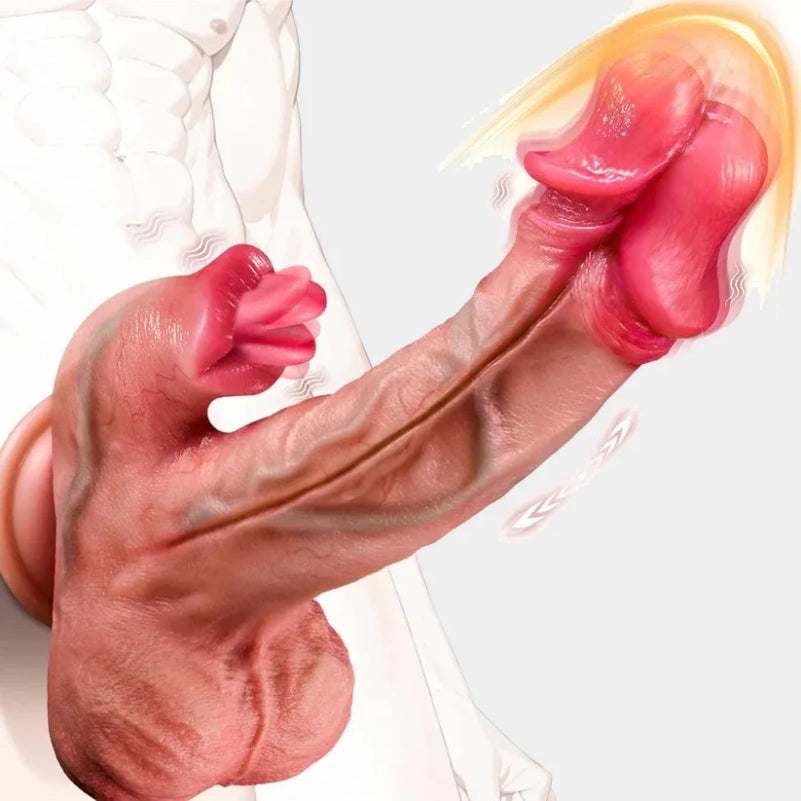 Monster Fantasy Stoß-Vibrationsdildo aus Silikon – Klitoris- und Vaginalstimulation mit Magic Wand