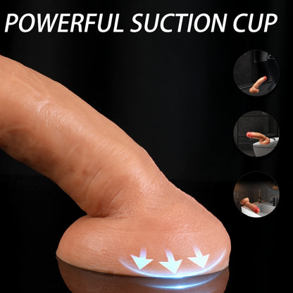 Realistic Silicone Suction Dildo for Anal/Vaginal Insertion – Female G-Spot Orgasm Massager Sex Toy
