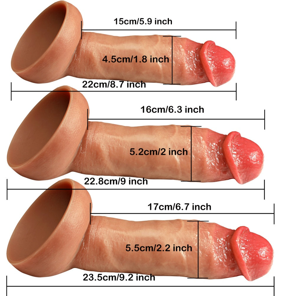 Realistic Silicone Suction Dildo for Anal/Vaginal Insertion – Female G-Spot Orgasm Massager Sex Toy