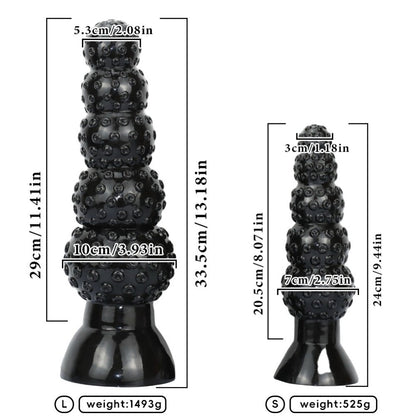 Fantasy Black Tentacle Silicone Anal Beads Dildo - Progressive Expansion Stimulator for Female Vaginal