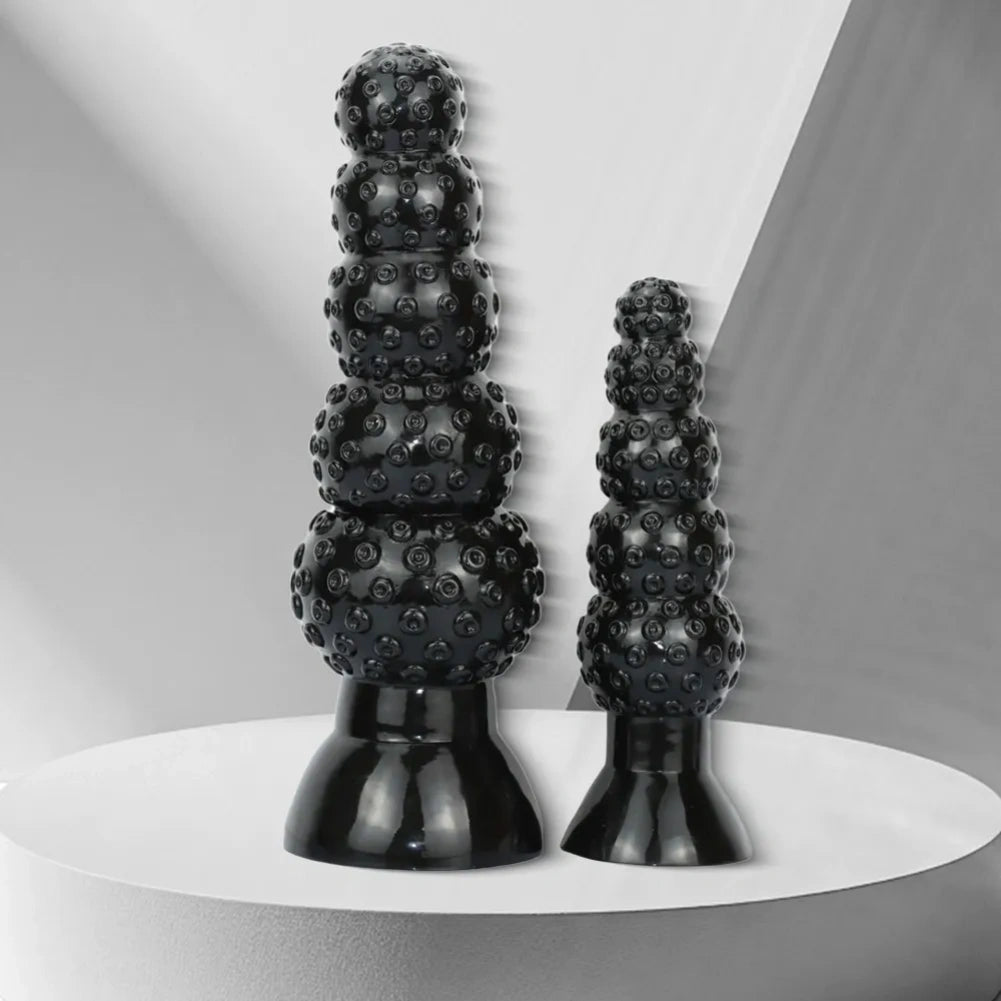 Fantasy Black Tentacle Silicone Anal Beads Dildo - Progressive Expansion Stimulator for Female Vaginal