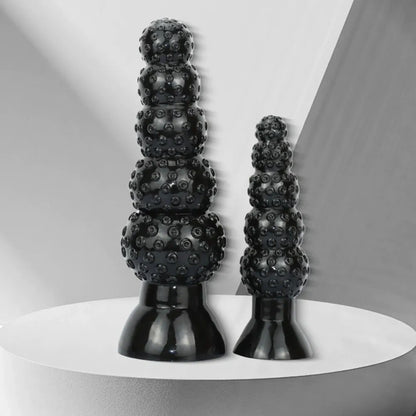 Fantasy Black Tentacle Silicone Anal Beads Dildo - Progressive Expansion Stimulator for Female Vaginal