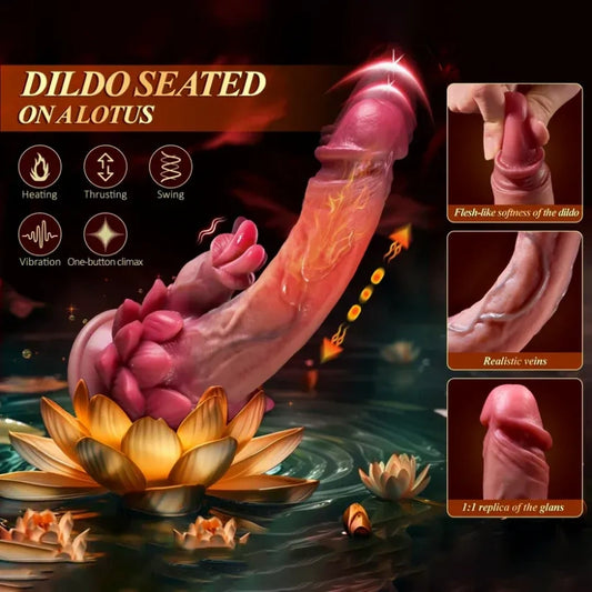 Monster Lotus Fantasy Thrusting Vibrating Dildo - Clit Sucker Female Orgasm Stimulator