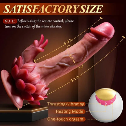 Monster Lotus Fantasy Thrusting Vibrating Dildo - Clit Sucker Female Orgasm Stimulator