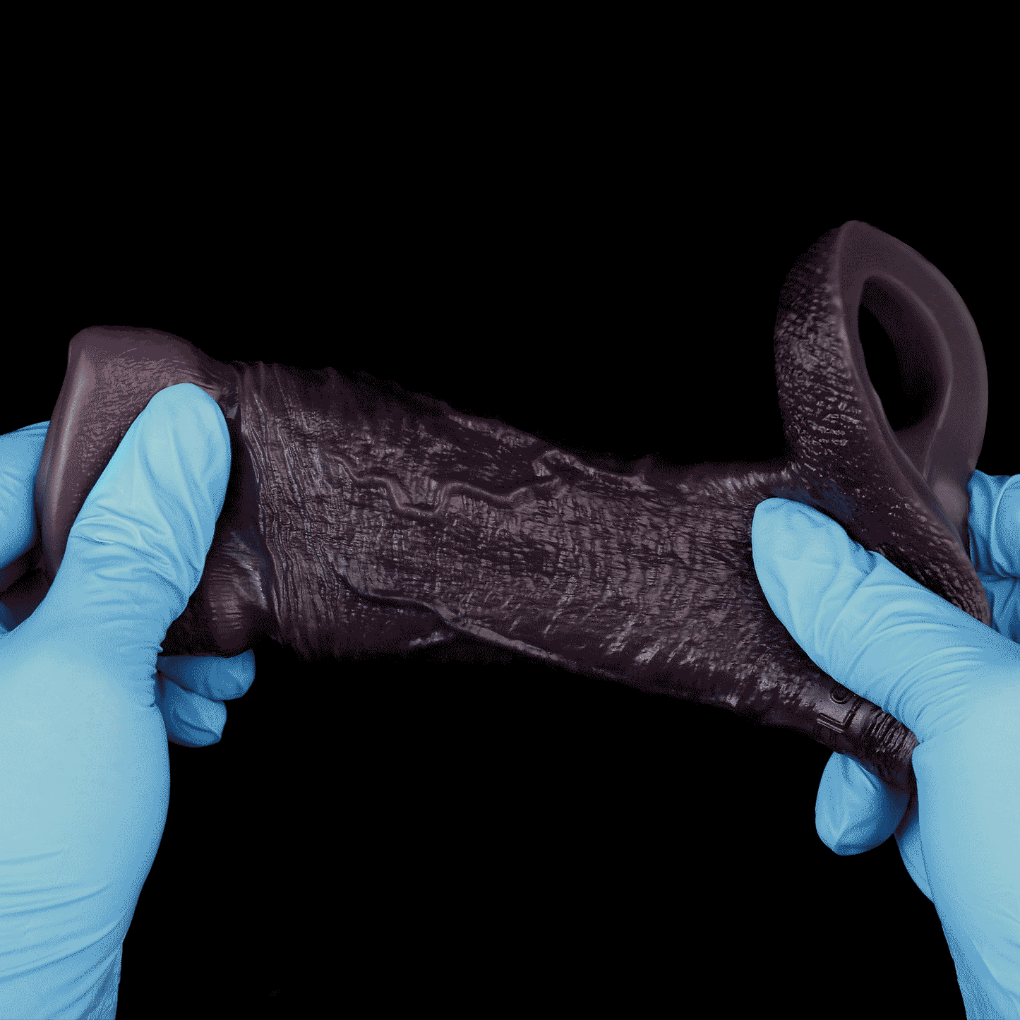 Black Duke Silicone Bandage Penis Sleeve - Realistic Vascular Design for Male Sex Toy Erection Enhancement