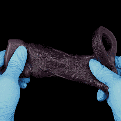 Black Duke Silicone Bandage Penis Sleeve - Realistic Vascular Design for Male Sex Toy Erection Enhancement