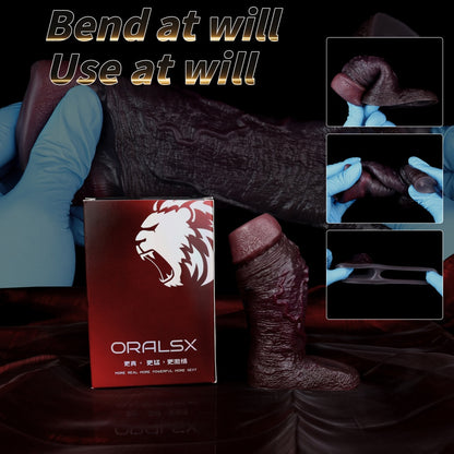 Black Duke Silicone Bandage Penis Sleeve - Realistic Vascular Design for Male Sex Toy Erection Enhancement