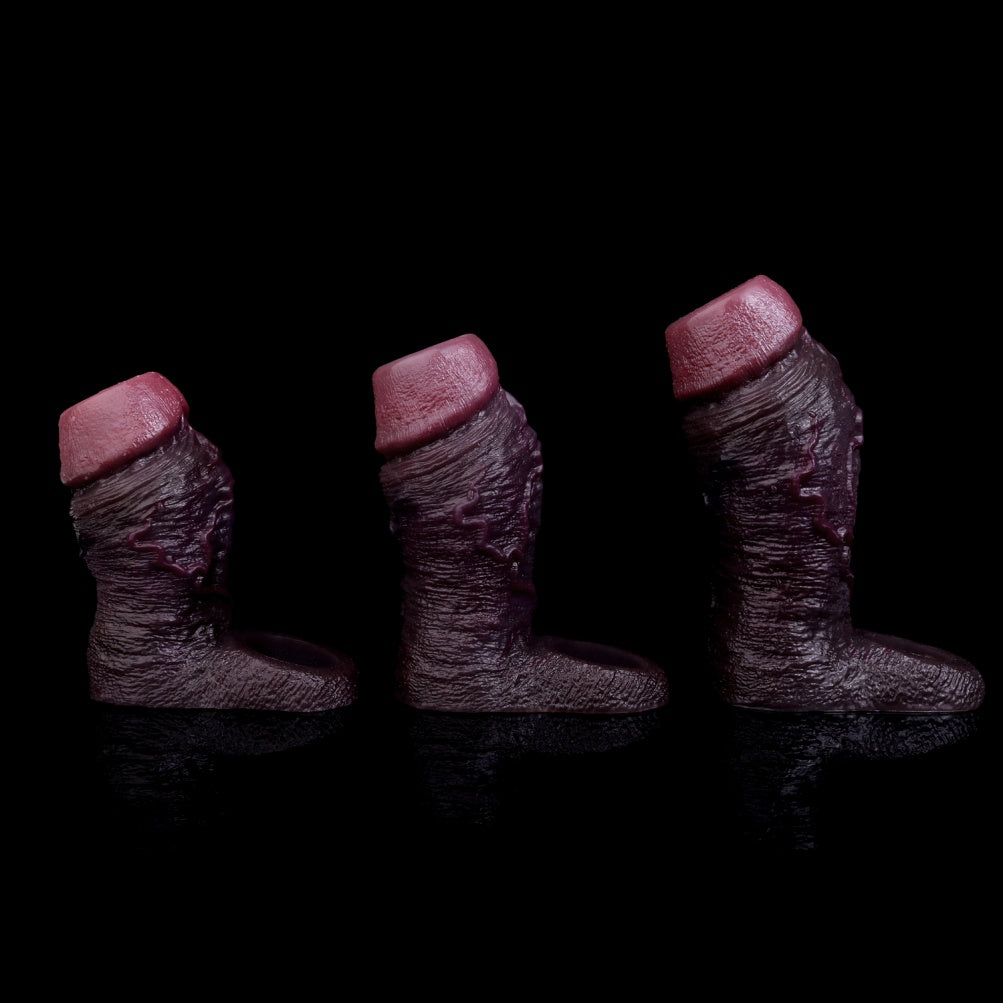 Black Duke Silicone Bandage Penis Sleeve - Realistic Vascular Design for Male Sex Toy Erection Enhancement