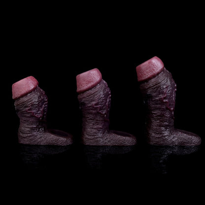 Black Duke Silicone Bandage Penis Sleeve - Realistic Vascular Design for Male Sex Toy Erection Enhancement