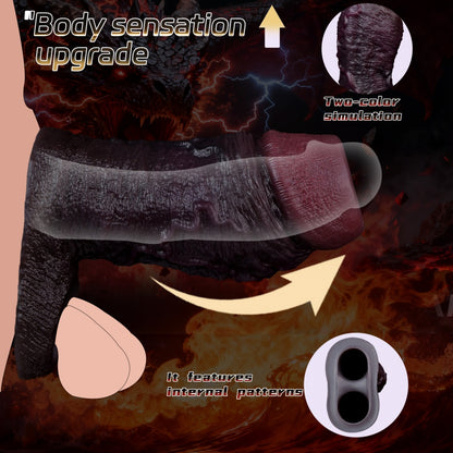 Black Duke Silicone Bandage Penis Sleeve - Realistic Vascular Design for Male Sex Toy Erection Enhancement