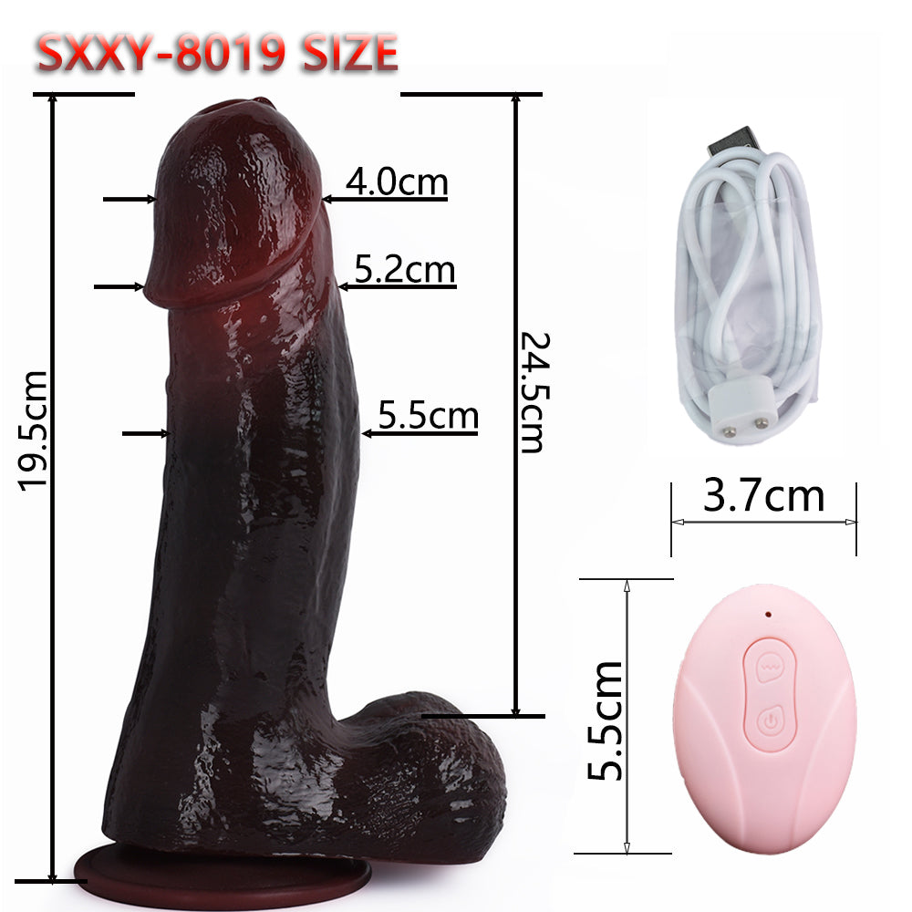 Ebenholz-Stoßdildo mit vibrierendem Analplug – Fernbedienung, realistischer Analdildo, Sexspielzeug für Frauen