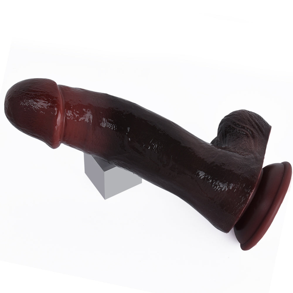 Ebenholz-Stoßdildo mit vibrierendem Analplug – Fernbedienung, realistischer Analdildo, Sexspielzeug für Frauen