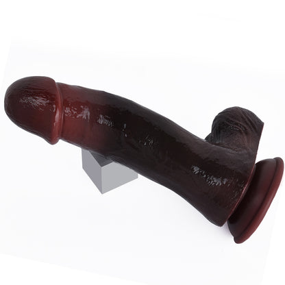 Ebenholz-Stoßdildo mit vibrierendem Analplug – Fernbedienung, realistischer Analdildo, Sexspielzeug für Frauen